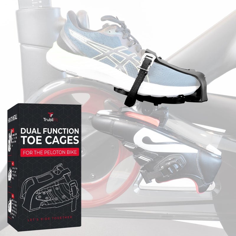 TrubliFit Dual Function Toe Cages for Peloton Bike - Convert Peloton Pedals to Two Sided Toe Cages - Ride with Sneakers or Peloton Shoes - Accessory for Peloton Bike - Fits All Peloton Bikes - Image 1